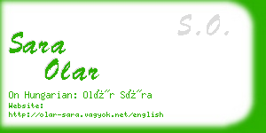 sara olar business card